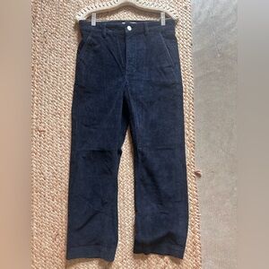 Everlane Navy Flat Front Corduroy Straight Ankle Pants Regular Size 4